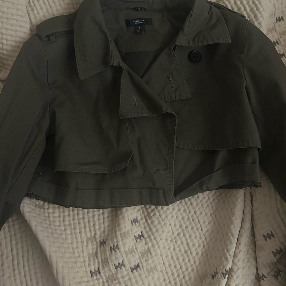 Olive Green Vera Wang Cropped Jacket
